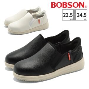 Bobson Easy-in Court 運動鞋BS-0035黑色：黑色：黑白：白色：白色這款運動鞋穿著方便，
解放雙手，是休閒運動風格。鞋跟高度：約 3.5 公分重量：單隻約 188 公克材質：鞋面：合成皮革鞋底：合成材料